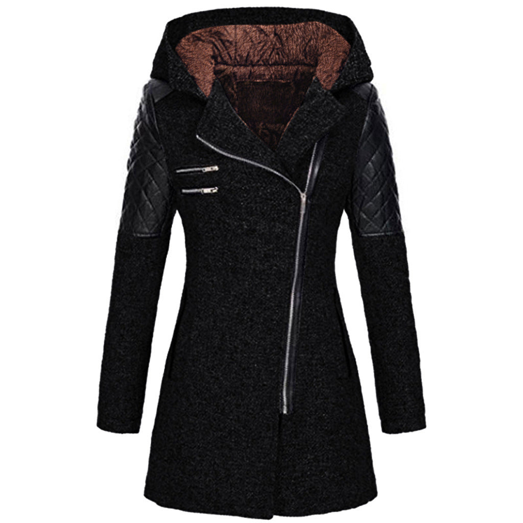 Megan - Mid-Length Jacket with Asymmetric Zipper