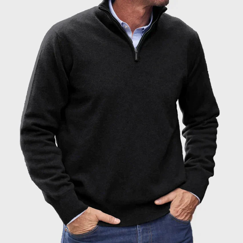 Italian Cashmere Men’s Sweater with Zipper