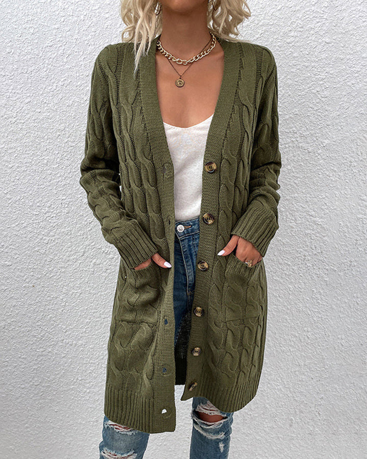 Irish - Solid Color Long-Sleeve Cardigan