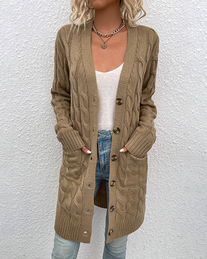 Irish - Solid Color Long-Sleeve Cardigan