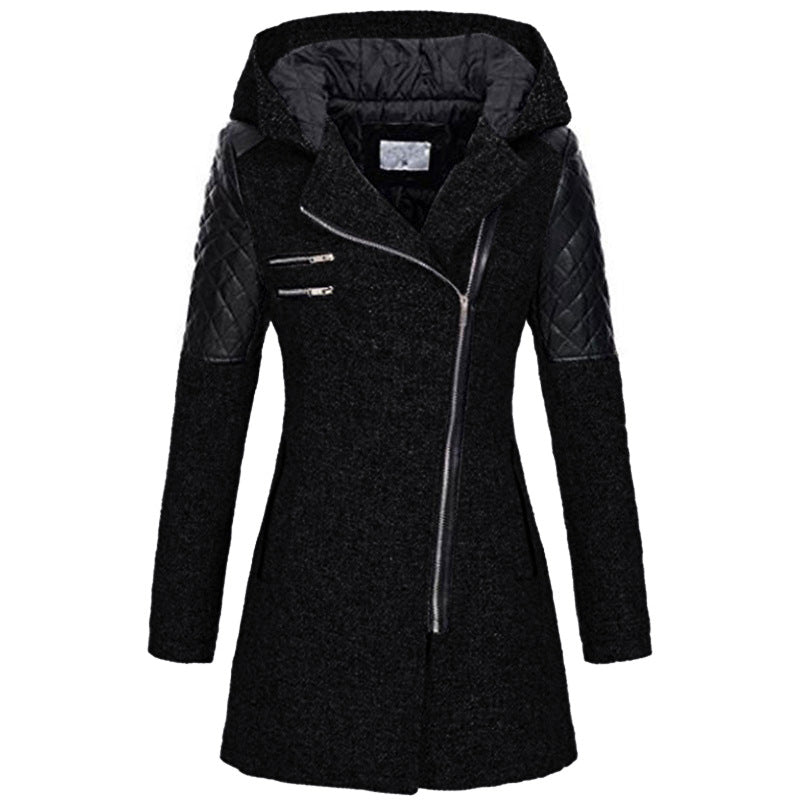 Megan - Mid-Length Jacket with Asymmetric Zipper