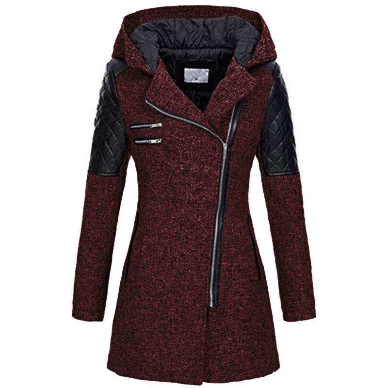 Megan - Mid-Length Jacket with Asymmetric Zipper