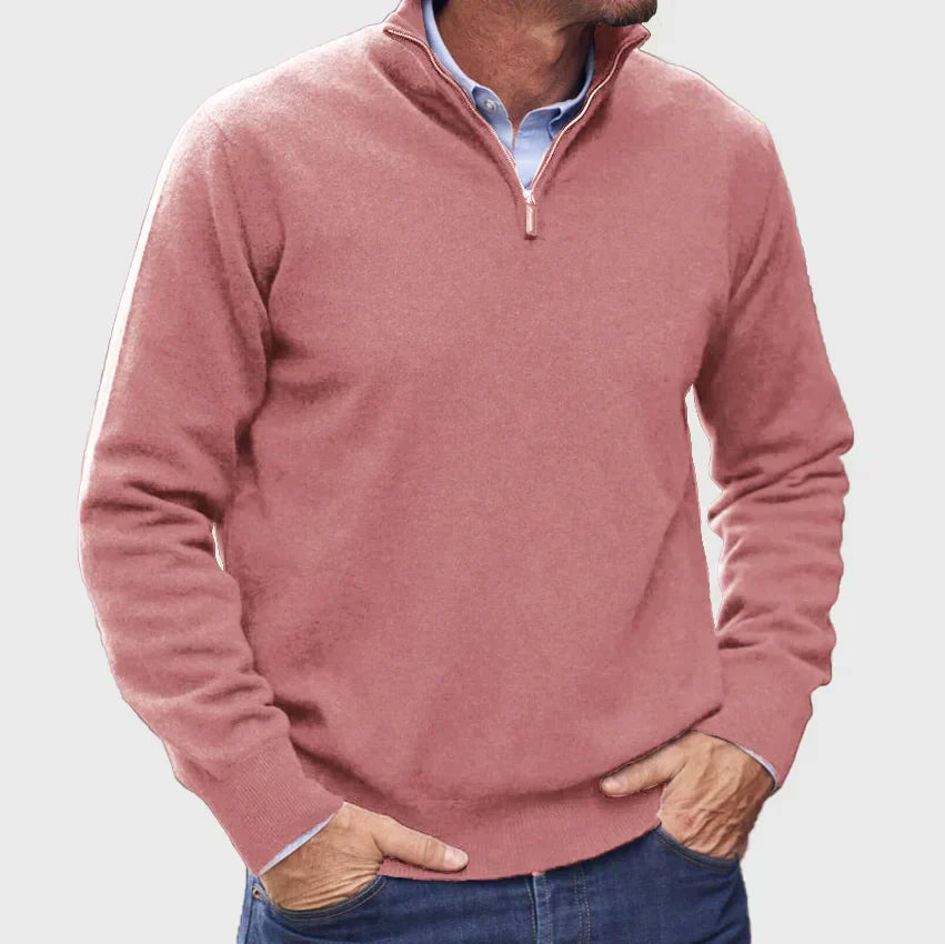 Italian Cashmere Men’s Sweater with Zipper