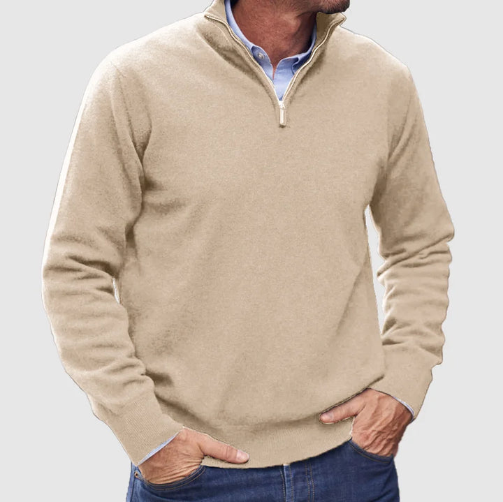 Italian Cashmere Men’s Sweater with Zipper