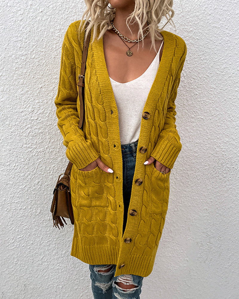 Irish - Solid Color Long-Sleeve Cardigan