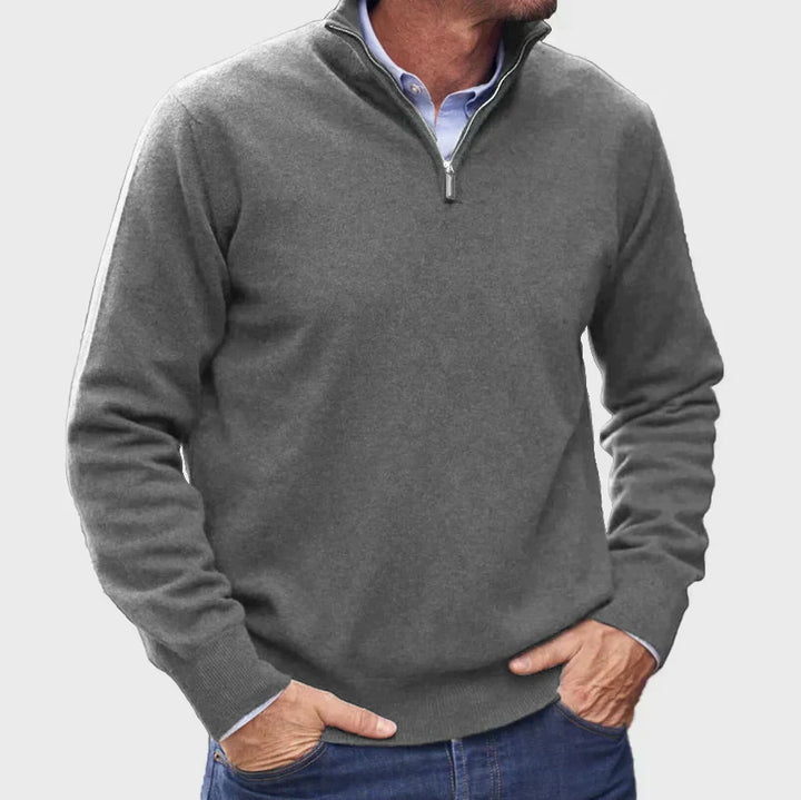 Italian Cashmere Men’s Sweater with Zipper