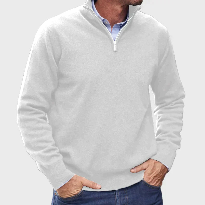 Italian Cashmere Men’s Sweater with Zipper