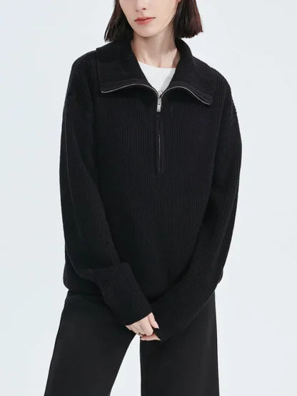 ANN - CASHMERE SWEATER WITH ZIPPER