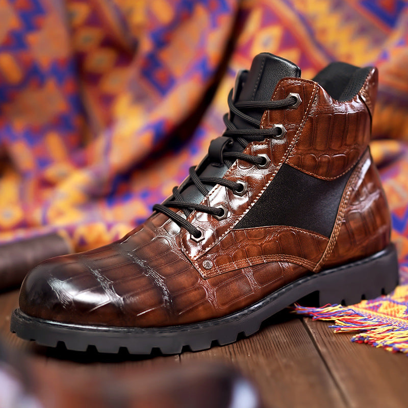 Quentin | Leather Croco Boots