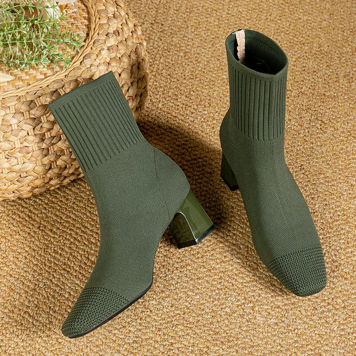 Marlinda™ | Elegant Solid Color High-Heeled Boots