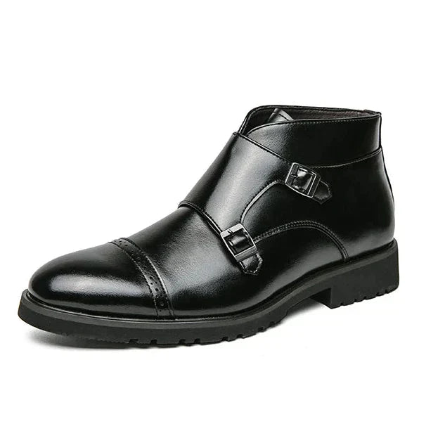 Clark | Leather Boots with Double Monk Strap