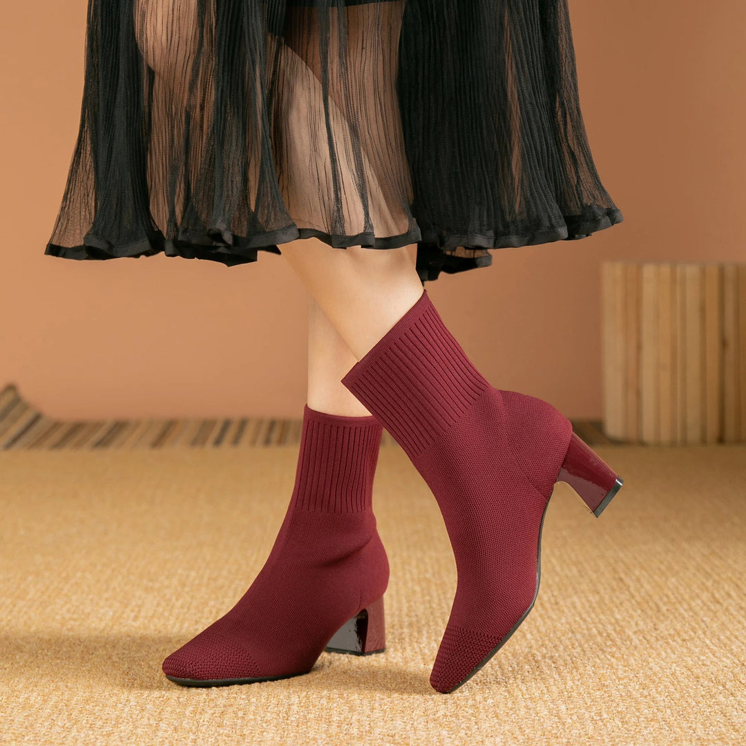 Marlinda™ | Elegant Solid Color High-Heeled Boots