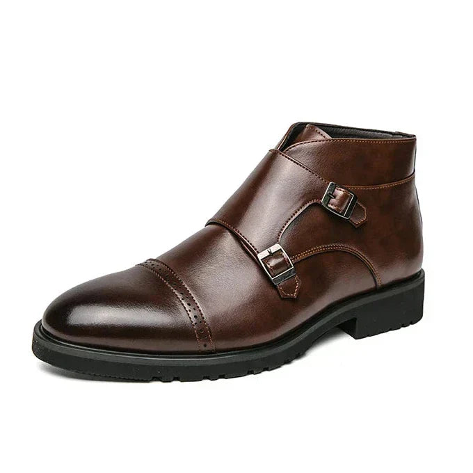 Clark | Leather Boots with Double Monk Strap