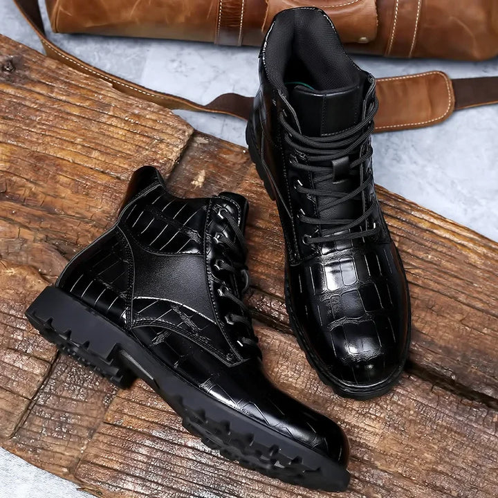 Quentin | Leather Croco Boots