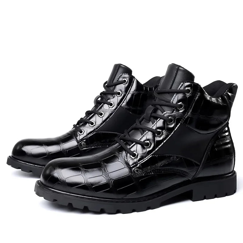 Quentin | Leather Croco Boots