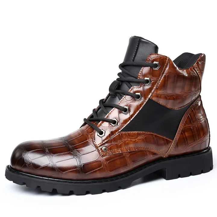 Quentin | Leather Croco Boots