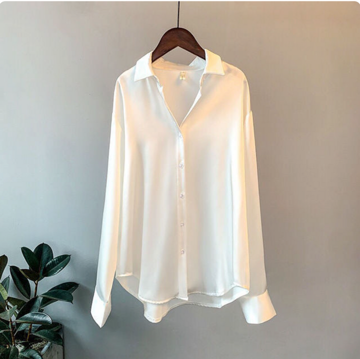 BRIGET - ELEGANT WOMAN'S SATIN SHIRT