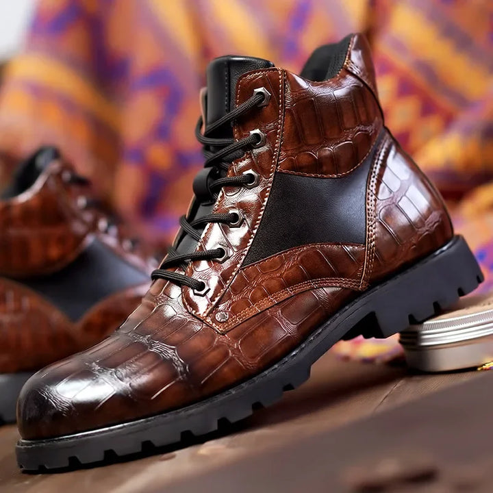 Quentin | Leather Croco Boots