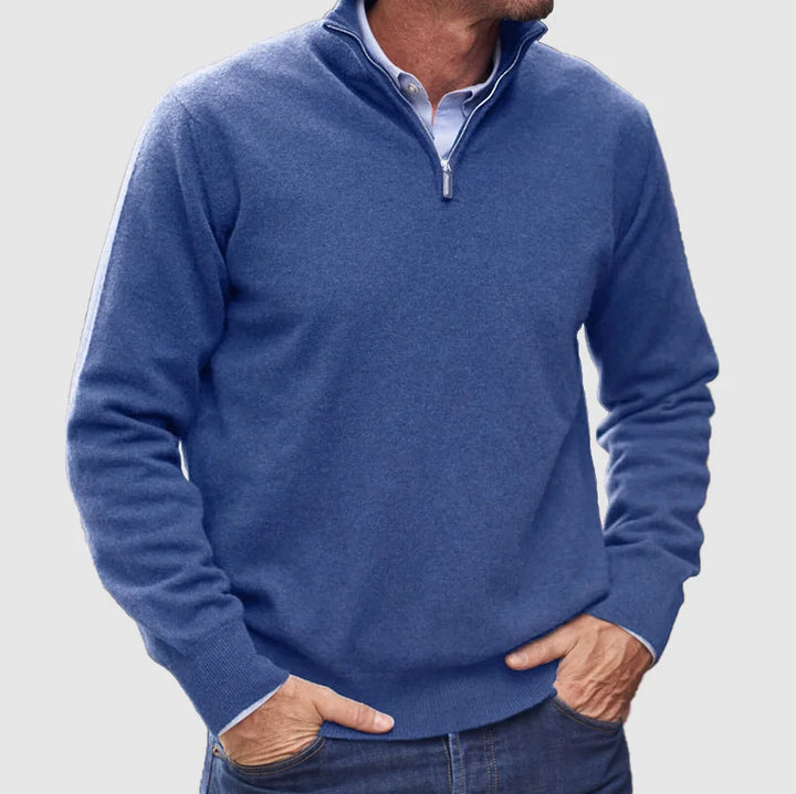 Italian Cashmere Men’s Sweater with Zipper