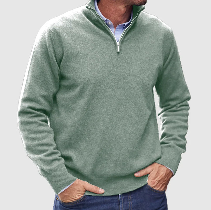 Italian Cashmere Men’s Sweater with Zipper