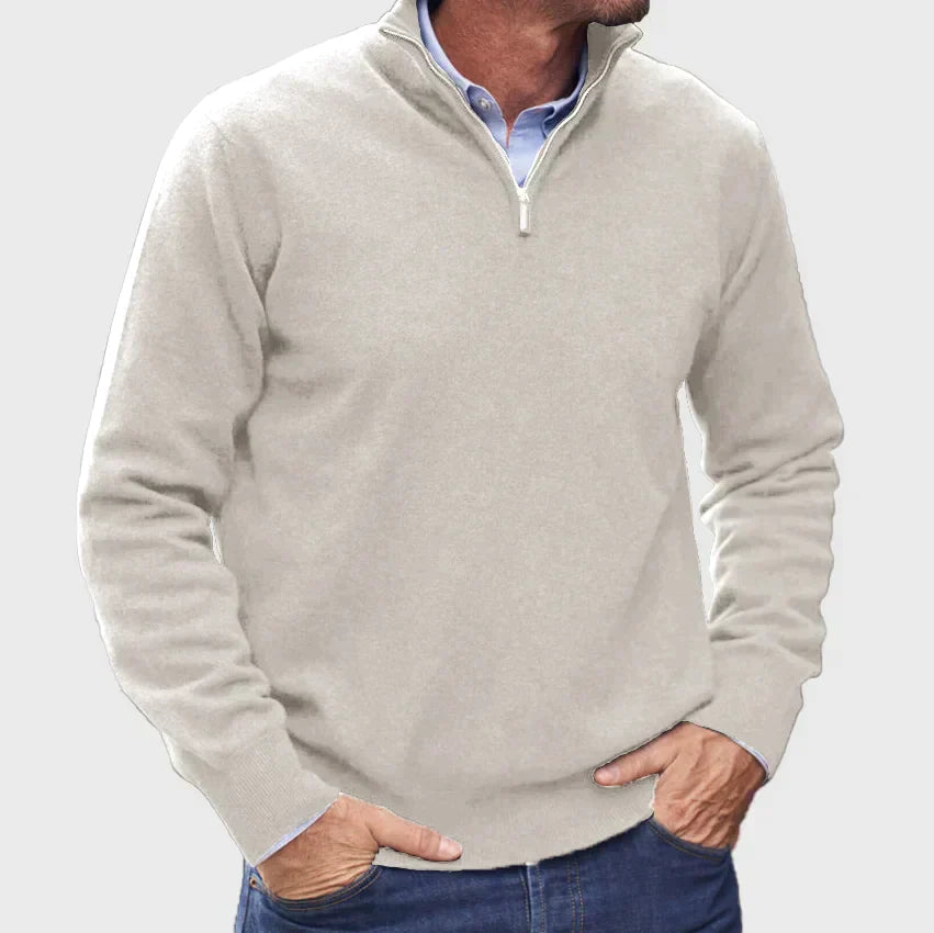 Italian Cashmere Men’s Sweater with Zipper